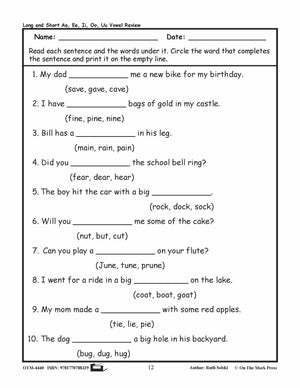 Long & Short Vowel 10 Lesson Bundle With Tests! Grades K-1