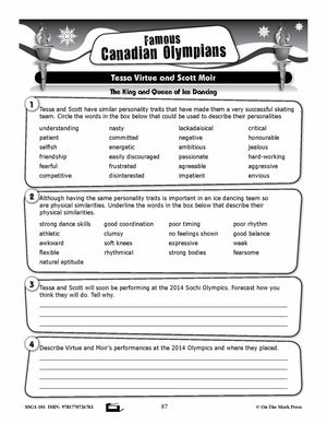 Tessa Virtue And Scott Moir Gr. 4-8 E-Lesson Plan