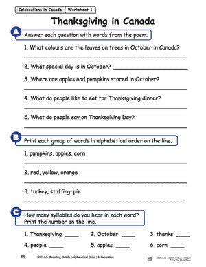 Special Celebrations in Canada: 7 Reading Lesson Bundle Grades 1-2