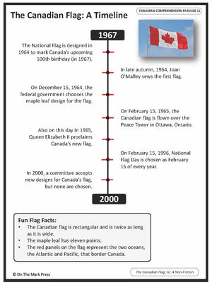 Canadian Flag - A Timeline:  A Social Studies Reading Lesson  Gr. 3-4