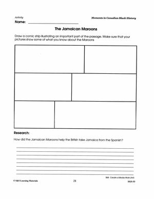 The Jamaican Maroons: Freed Jamiacan slaves settled in Nova Scotia Black History Worksheet Gr 4-8