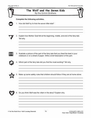 The Wolf And The Seven Kids Fairy Tale Using Bloom'S Taxonomy  (E-Le