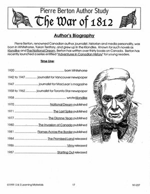 Pierre Berton Author Study: The War of 1812