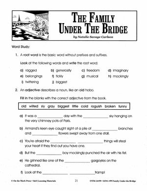 The Family Under the Bridge Lit Link/Novel Study Grades 4-6