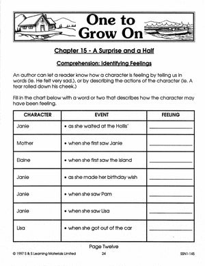 One to Grow On Lit Link/Novel Study Grades 4-6