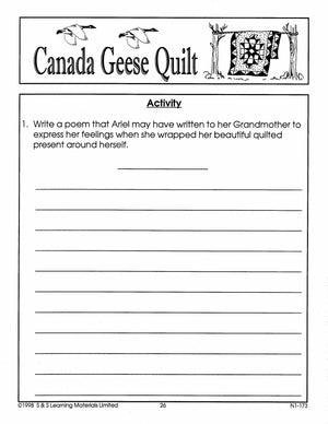 The Canada Geese Quilt Lit Link/Novel Study Grades 4-6