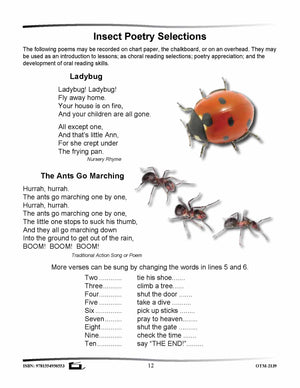 Insect Poetry Selections Grades 2-3