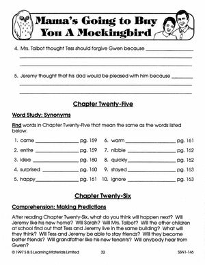 Mama's Going to Buy You A Mocking Bird Lit Link/Novel Study Grades 4-6