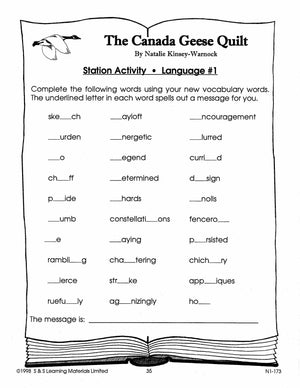 The Canada Geese Quilt Lit Link/Novel Study Grades 4-6