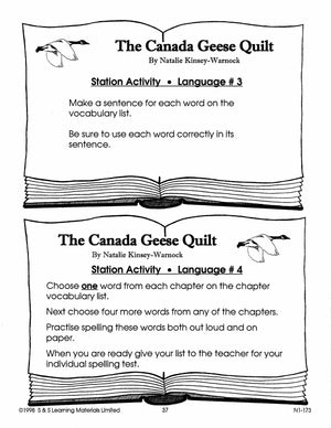 The Canada Geese Quilt Lit Link/Novel Study Grades 4-6