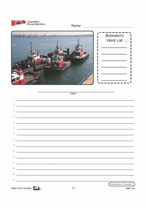 Canadian Transportation Story Starters Grades 4-6