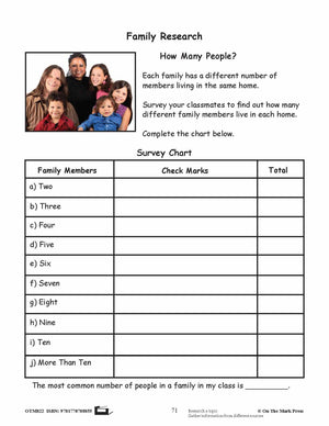Family Research Gr. 2-3 - Aligned To Common Core