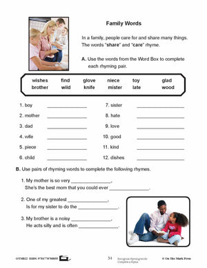 Family Vocabulary Gr. 2-3 - Aligned To Common Core