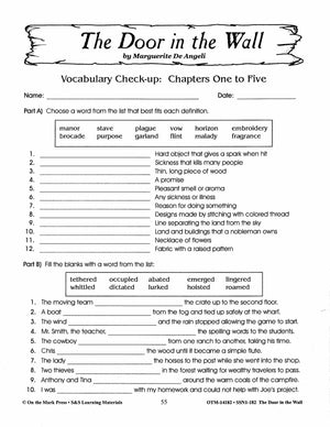 Door in the Wall Lit Link/Novel Study Grades 4-6