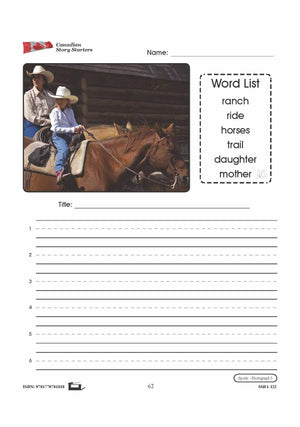 Canadian Sports Story Starters Grades 1-3