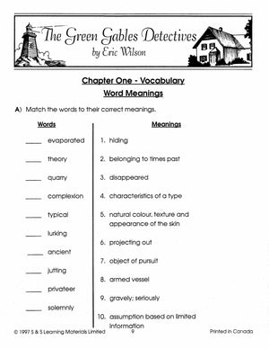 Green Gables Detectives, by Eric Wilson Lit Link/Novel Study Grades 4-6