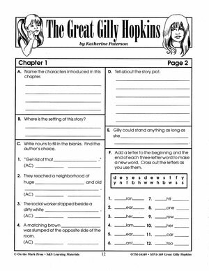 The Great Gilly Hopkins, by Katherine Patterson Lit Link Grades 4-6