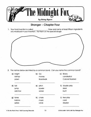 Midnight Fox, by Betsy Byars Lit Link Grades 4-6