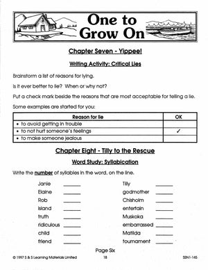 One to Grow On Lit Link/Novel Study Grades 4-6