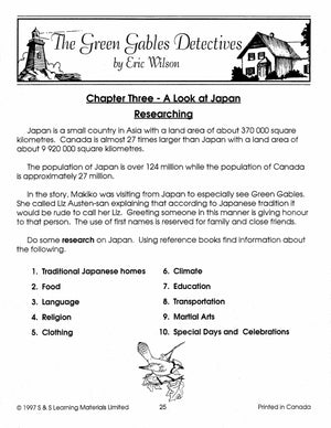 Green Gables Detectives, by Eric Wilson Lit Link/Novel Study Grades 4-6