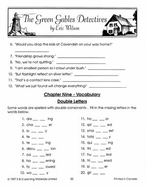 Green Gables Detectives, by Eric Wilson Lit Link/Novel Study Grades 4-6