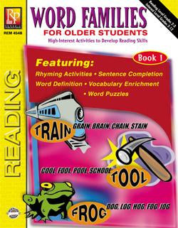Word Families for Older Students Book # 1 Gr. 3+, Reading Level Grades 2-3