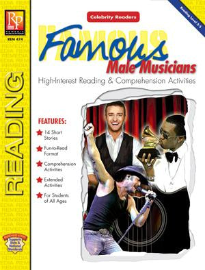 Celebrity Readers: Famous Male Musicians Gr. 3-12, R.L. 3.8-5.4