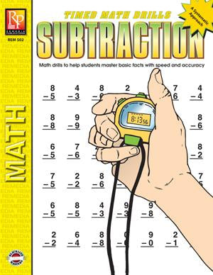 Timed Math Drills: Subtraction Gr. 3-6