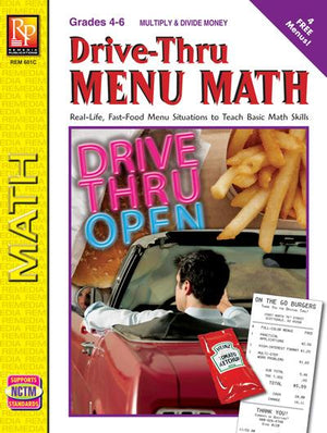 Drive-Thru Menu Math: Multiply & Divide Money Gr. 4-6, R.L. 3-4 