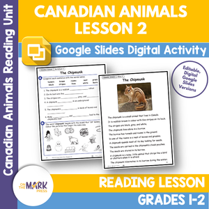 The Chipmunk Reading Lesson Gr. 1-2 Google Slides & Printables Distance Learning