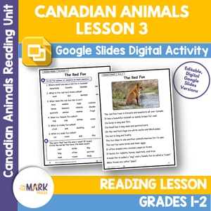 The Red Fox Reading Lesson Gr. 1-2 Google Slides & Printables Distance Learning