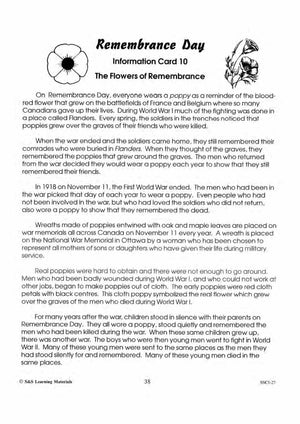 The Flowers of Remembrance Activity Gr. 4-6