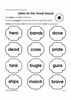 Remembrance Day Phonics Activities Gr. 1-3