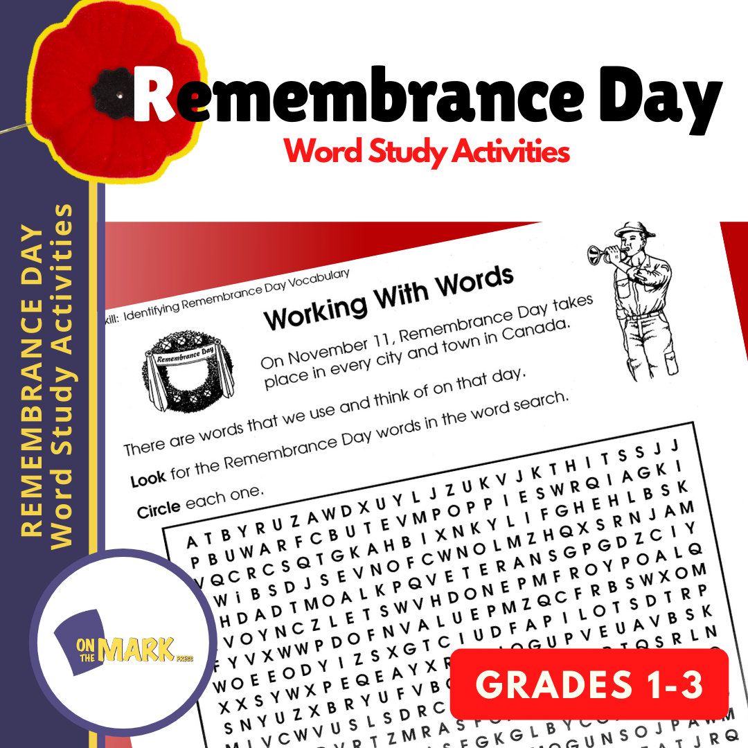 Remembrance Day Word Study Activities Gr. 1-3