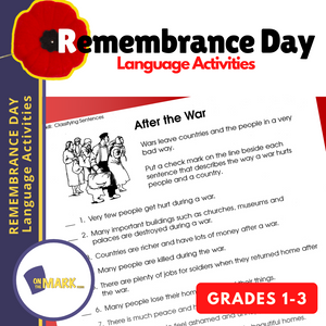 Remembrance Day Language Activities Gr. 1-3