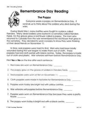 Remembrance Day Grades Kindergarten to 3