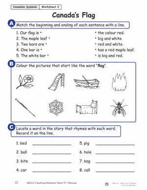Canada's Flag Reading Lesson Grades 1-2