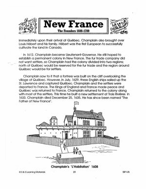 New France: The Founders 1608-1700: 10 Fact Sheets & Activities Gr. 7-8