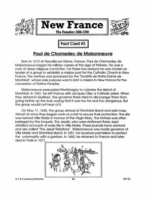 New France: The Founders 1608-1700: 10 Fact Sheets & Activities Gr. 7-8