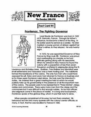 New France: The Founders 1608-1700: 10 Fact Sheets & Activities Gr. 7-8