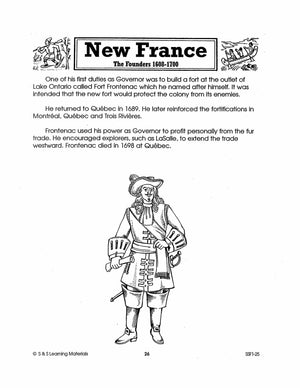 New France: The Founders 1608-1700: 10 Fact Sheets & Activities Gr. 7-8