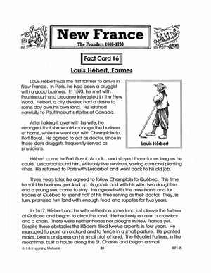 New France: The Founders 1608-1700: 10 Fact Sheets & Activities Gr. 7-8