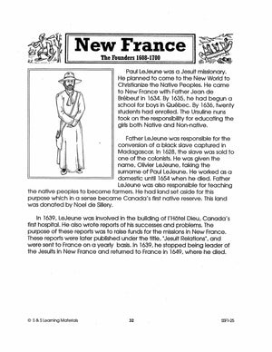 New France: The Founders 1608-1700: 10 Fact Sheets & Activities Gr. 7-8