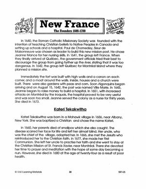 New France: The Founders 1608-1700: 10 Fact Sheets & Activities Gr. 7-8