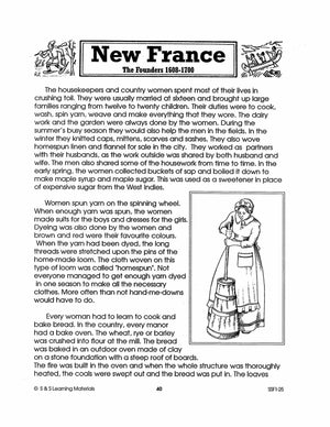 New France: The Founders 1608-1700: 10 Fact Sheets & Activities Gr. 7-8