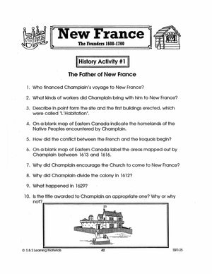 New France: The Founders 1608-1700: 10 Fact Sheets & Activities Gr. 7-8