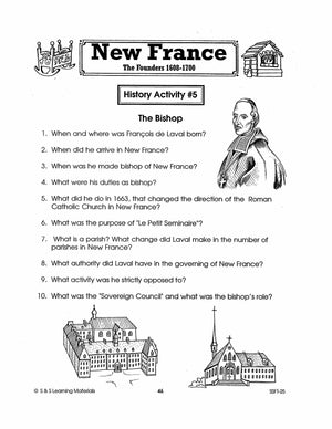 New France: The Founders 1608-1700: 10 Fact Sheets & Activities Gr. 7-8