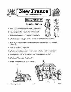 New France: The Founders 1608-1700: 10 Fact Sheets & Activities Gr. 7-8