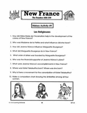 New France: The Founders 1608-1700: 10 Fact Sheets & Activities Gr. 7-8