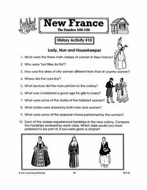 New France: The Founders 1608-1700: 10 Fact Sheets & Activities Gr. 7-8